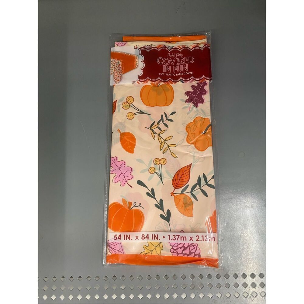 Packed Party Harvest Good Times 84" x 54" Disposable Tablecloth 2pk Thanksgiving